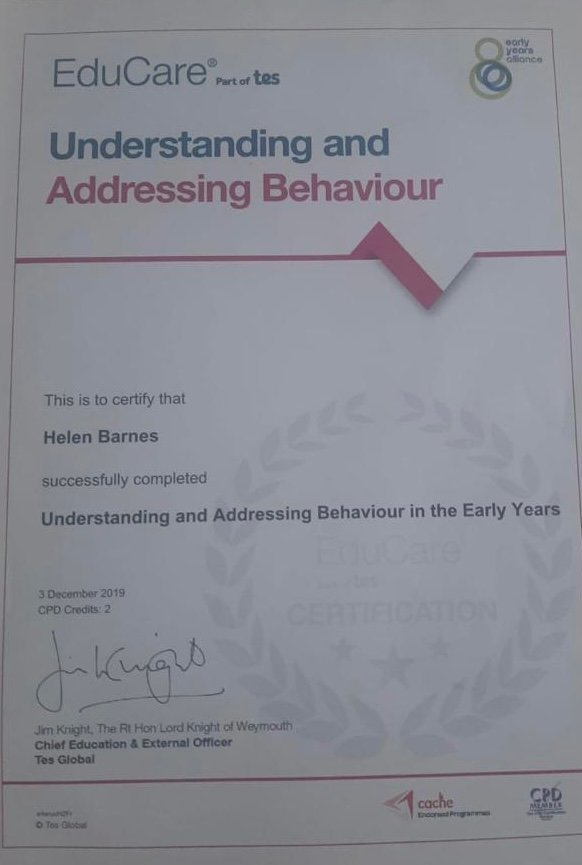 Certificate in Understanding and Addressing Behaviour